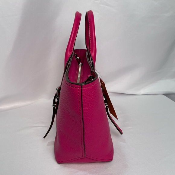 Michael Kors Wild Berry Fuchsia Medium Leather Satchel Bag NEW - Picture 7 of 12